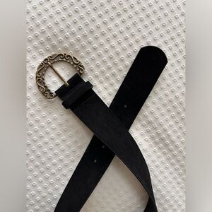 LoveStrength Black Suede waist belt, size small